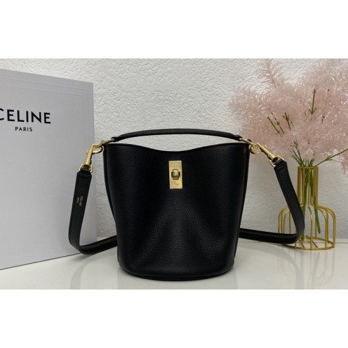Celine TEEN BUCKET 16 Bag IN Black SMOOTH CALFSKIN