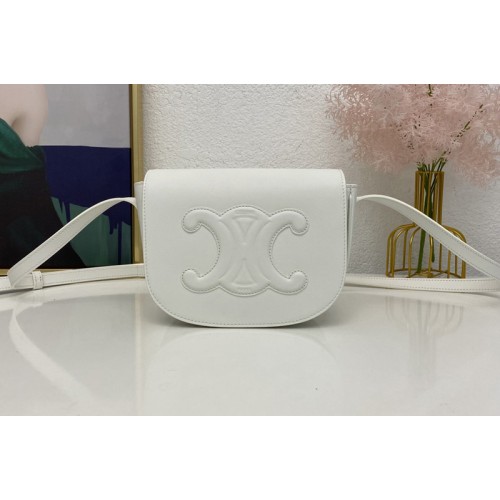Celine FOLCO CUIR TRIOMPHE bag IN White SMOOTH CALFSKIN