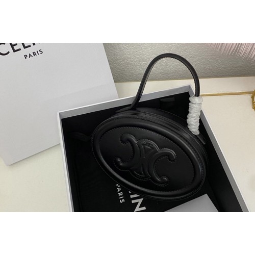 Celine OVAL MINAUDIERE CUIR TRIOMPHE IN Black SMOOTH CALFSKIN