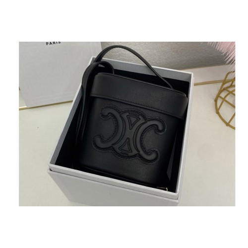Celine SMALL BOX CUIR TRIOMPHE Bag IN Black SMOOTH CALFSKIN