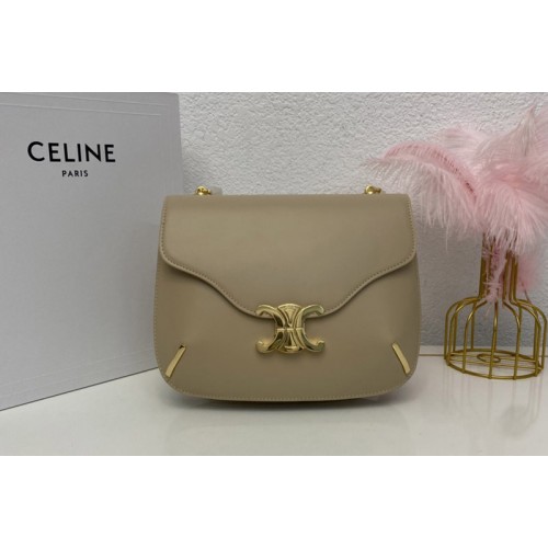 Celine CHAIN BESACE TRIOMPHE Bag IN Beige SHINY CALFSKIN
