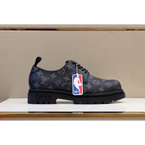 Louis Vuitton 1A8FV3 Black Ice derby Shoe in Monogram Eclipse Canvas