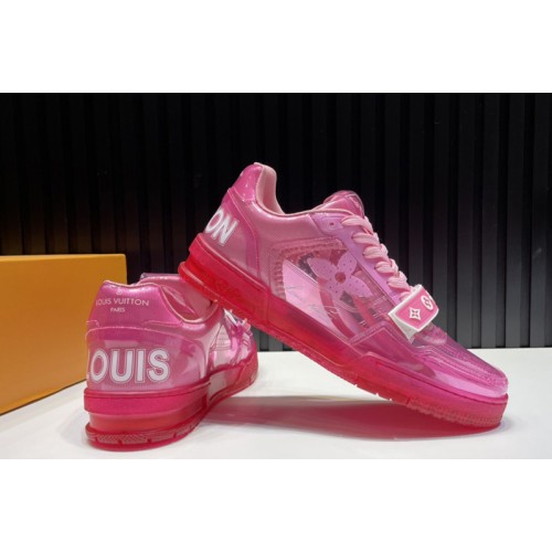 Louis Vuitton 1A98X5 Trainer sneaker in Pink Transparent canvas