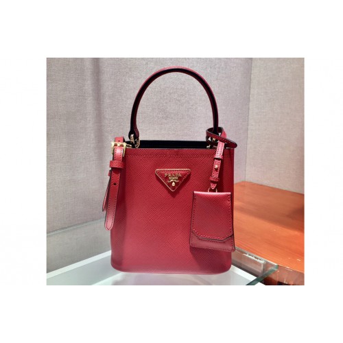 Prada 1BA217 Panier Small bag Red Saffiano leather