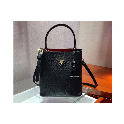 Prada 1BA217 Panier Small bag Black Saffiano leather