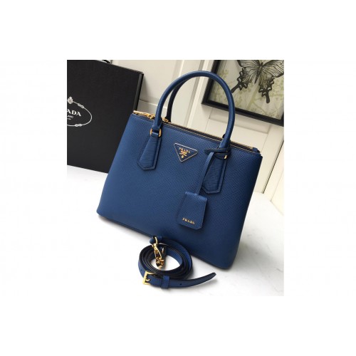Prada 1BA232 Medium Prada Galleria Saffiano leather bag in Blue Saffiano leather