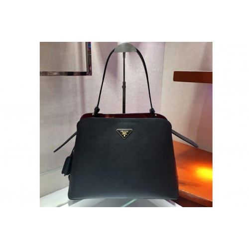 Prada 1BA249 Matinee handbags Black Saffiano leather