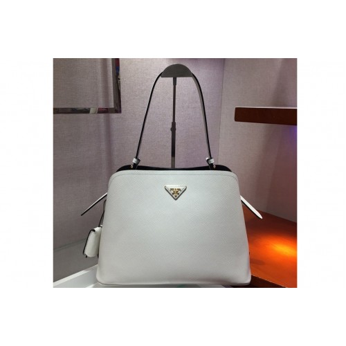 Prada 1BA249 Matinee handbags White Saffiano leather