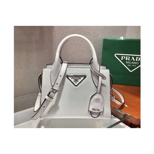 Prada 1BA269 Saffiano leather handbag in White Saffiano leather