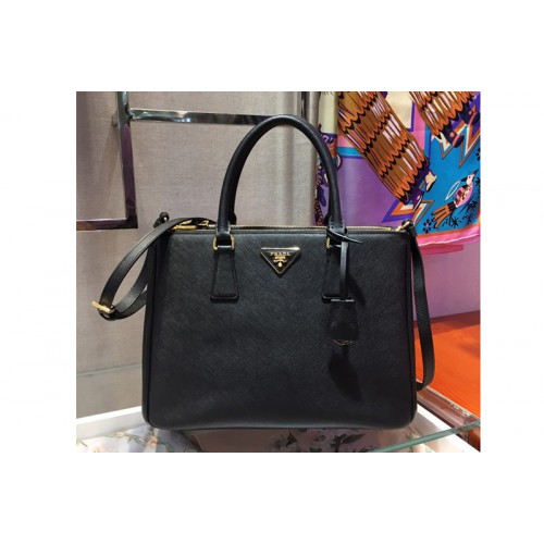 Prada 1BA274 Galleria Medium Saffiano Leather Bags Black Saffiano Leather