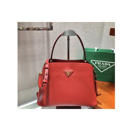 Prada 1BA282 Medium Saffiano Leather Prada Matinee Bag in Red Saffiano Leather