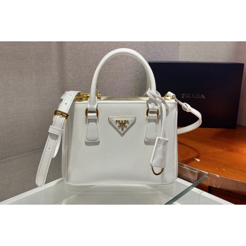 Prada 1BA906 Prada Galleria Saffiano leather micro-bag in White Saffiano leather