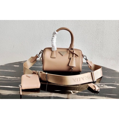 Prada 1BB846 Saffiano Leather Boston bag in Pink Saffiano Leather