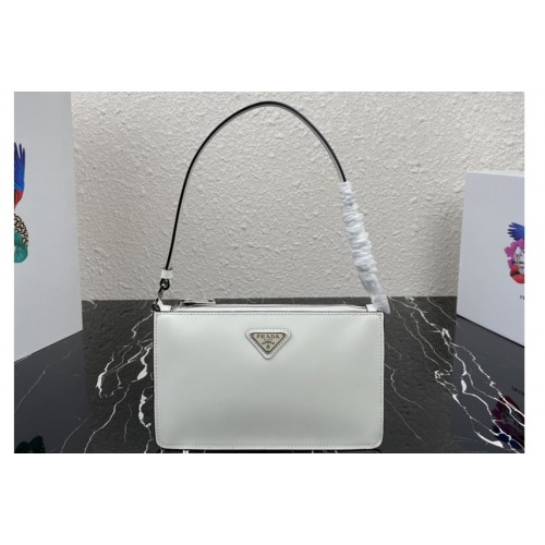 Prada 1BC155 Brushed leather mini-bag in White brushed leather