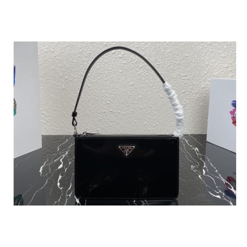 Prada 1BC155 Brushed leather mini-bag in Black brushed leather