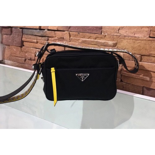 Prada 1BC167 Black Nylon shoulder bag Nylon and calf leather