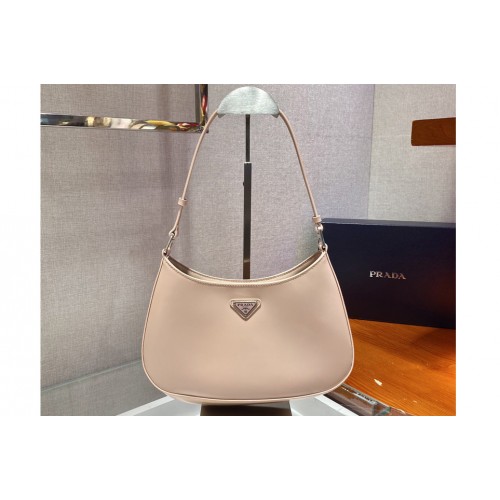 Prada 1BC499 Prada Cleo brushed leather shoulder bag in Sand brushed leather