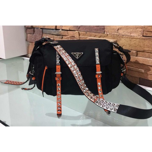 Prada 1BD118 Black Nylon shoulder bag Nylon and calf leather