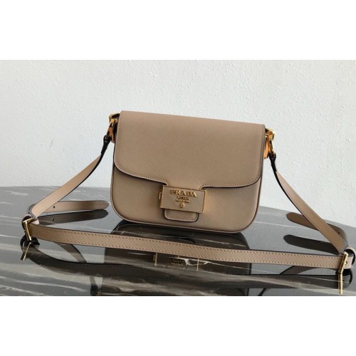 Prada 1BD217 Embleme Saffiano leather bag in Apricot Saffiano leather