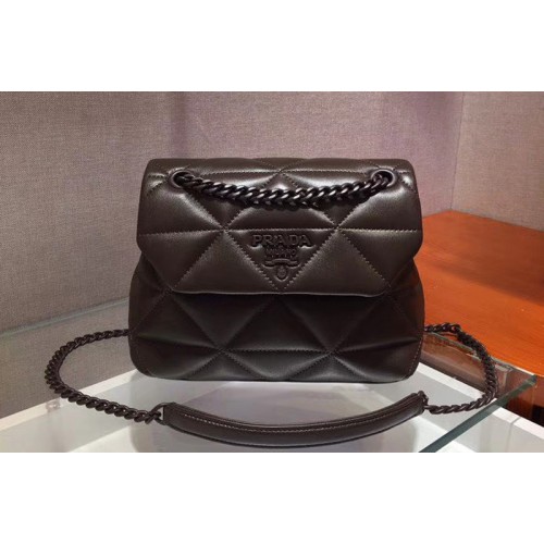 Prada 1BD233 Small Spectrum shoulder bag Coffee Stitched nappa leather