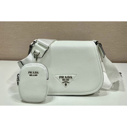 Prada 1BD293 Leather shoulder bag in White Leather