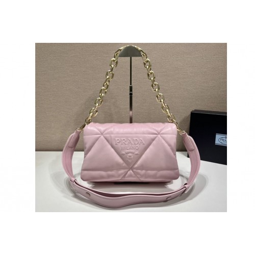 Prada 1BD306 Padded nappa leather shoulder bag in Pink nappa leather