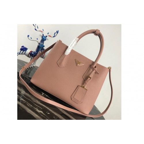 Prada 1BG2775 Double Medium Bag in Pink Saffiano leather