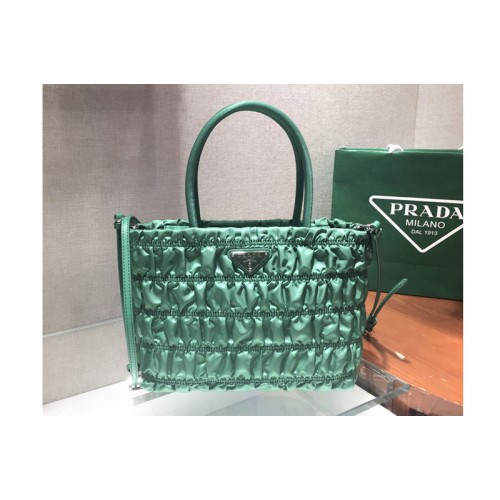 Prada 1BG321 Nylon tote Bag in Green Embossed nylon