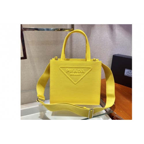 Prada 1BG382 Drill tote bag in Yellow Fabric