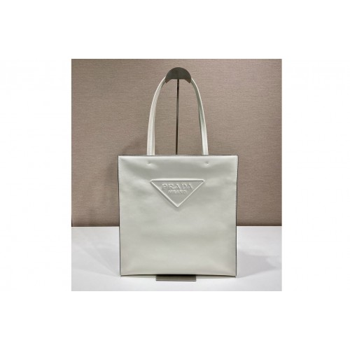 Prada 1BG429 Leather tote bag in White Leather