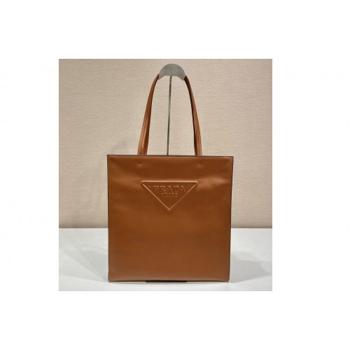 Prada 1BG429 Leather tote bag in Brown Leather