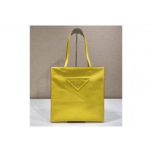 Prada 1BG429 Leather tote bag in Yellow Leather