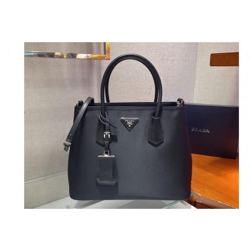 Prada 1BG775 Medium Double Prada Bag in Black Nylon
