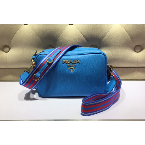 Prada 1BH082 Leather shoulder bags Blue Calf leather