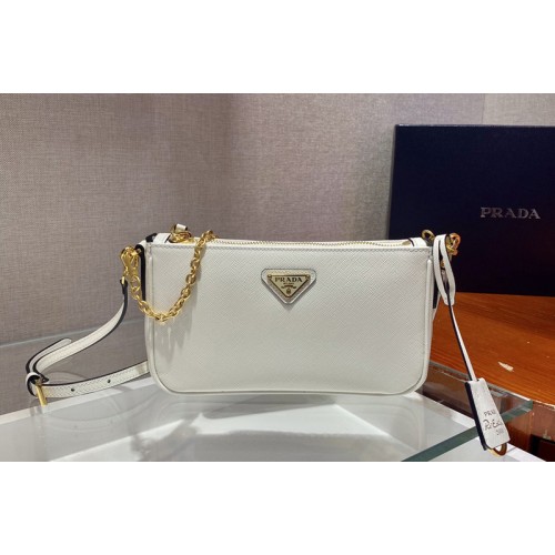 Prada 1BH171 Prada Re-Edition 2000 shoulder bag in White Saffiano leather
