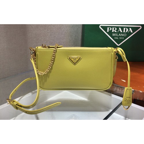 Prada 1BH171 Prada Re-Edition 2000 shoulder bag in Yellow Saffiano leather