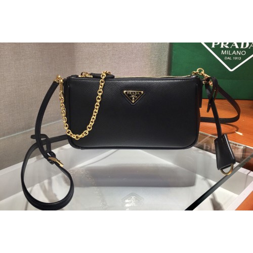 Prada 1BH171 Prada Re-Edition 2000 shoulder bag in Black Saffiano leather