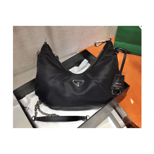 Prada 1BH172 Nylon Hobo Bags in Black Nylon