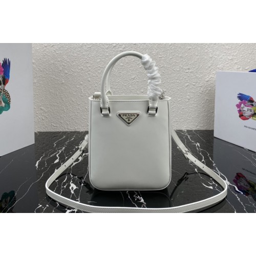 Prada 1BH183 Saffiano leather mini bag in White Saffiano leather