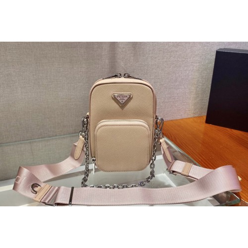 Prada 1BH183 Saffiano leather mini bag in Sand Saffiano leather