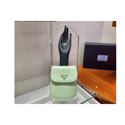 Prada 1BH185 Brushed leather mini-bag in Green brushed leather