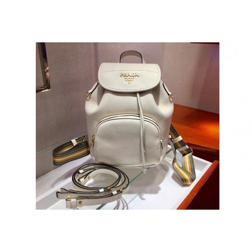 Prada 1BZ035 Leather backpack White Calf leather