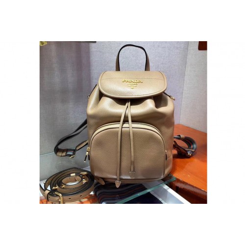 Prada 1BZ035 Leather backpack Caramel Calf leather