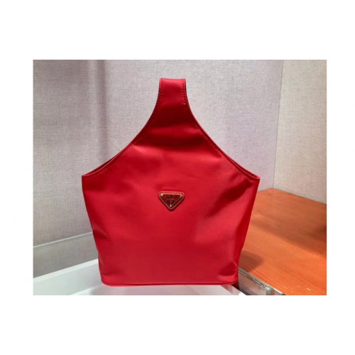 Prada 1N1420 Women Nylon Bucket Tote Bags Red Nylon