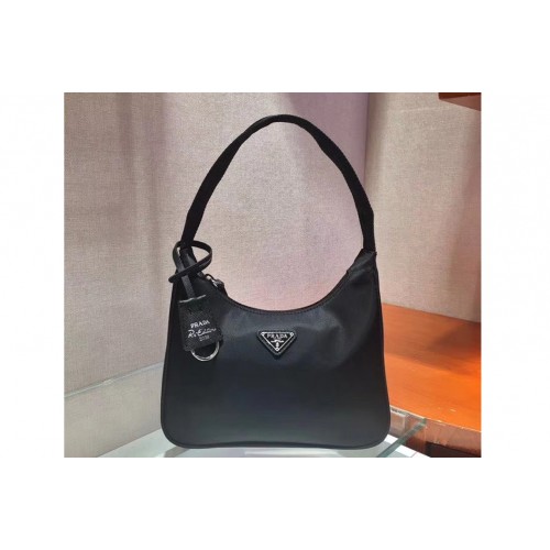 Prada 1N1416 Re-Edition 2000 nylon and Saffiano leather mini-bags Black Re-Nylon
