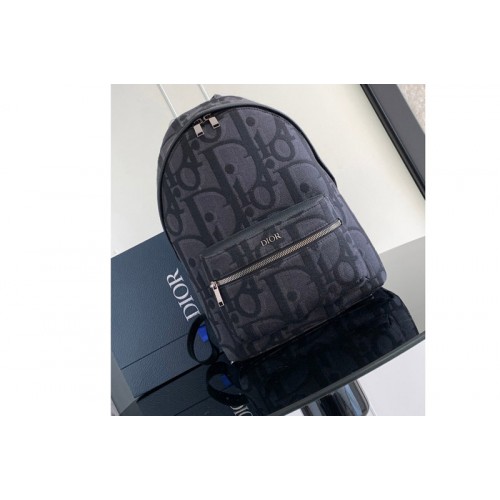 Christian Dior Small Rider Backpack in Black Maxi Dior Oblique Jacquard