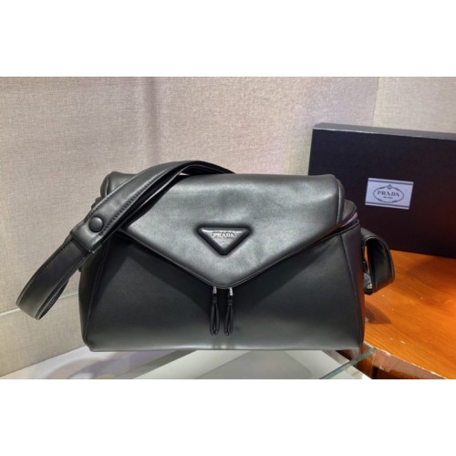 Prada 1BC165 Padded nappa leather Prada Signaux bag in Black nappa leather