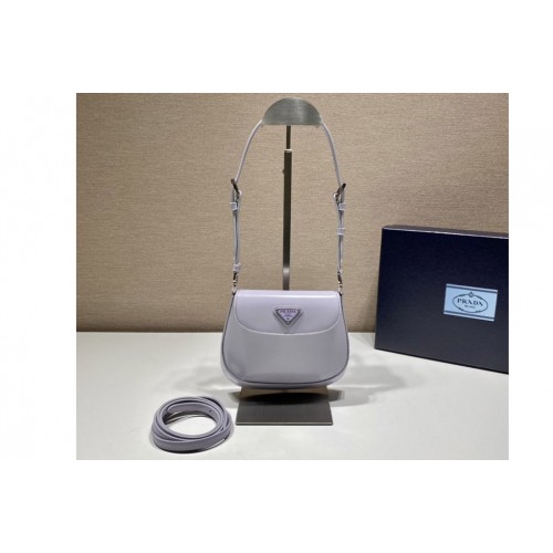 Prada 1BH188 Prada Cleo brushed leather mini bag in Purple Leather