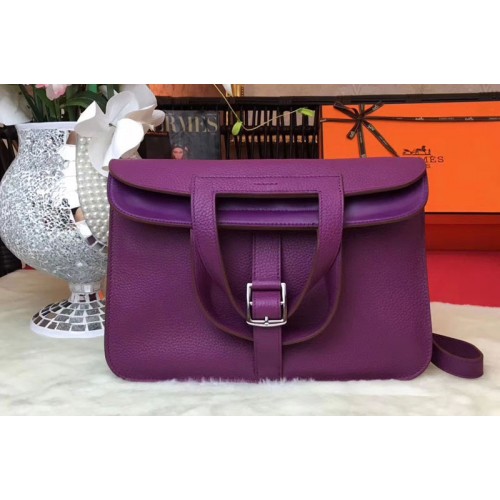 Hermes Halzan 31 Bags Original Taurillon Leather Purple