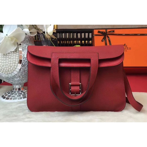 Hermes Halzan 31 Bags Original Taurillon Leather Red